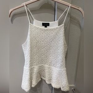 Topshop peplum off white top